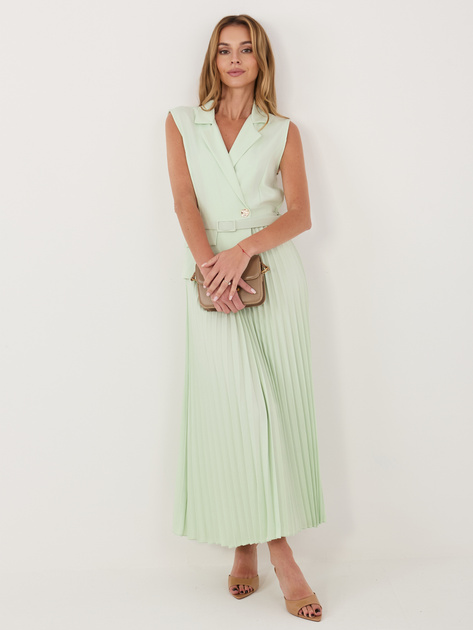 Miętowa plisowana sukienka na wesele RUE PARIS