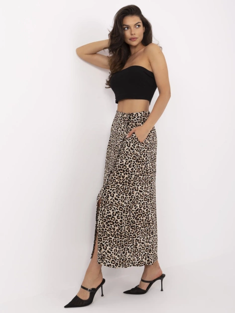 Brązowa spódnica z zapięciem na guziki FRESH MADE