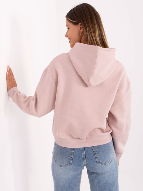 Jasnoróżowa ocieplana bluza z napisem SUBLEVEL