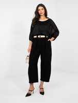 Czarne jeansowe spodnie typu culotte RUE PARIS 
