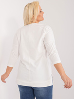 Hurt Ecru lässige Plus-Size-Bluse mit Druck.