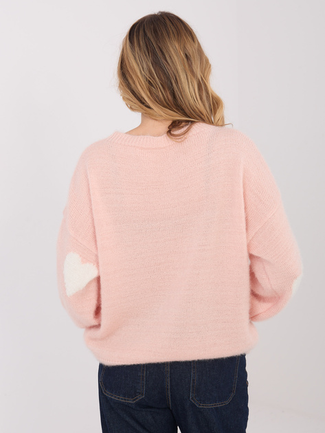 Jasnobrzoskwiniowy sweter z domieszką wełny