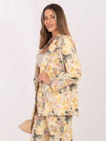 Żółta damska marynarka w kwiaty RUE PARIS 