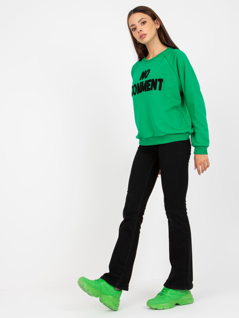 Hurt Zielona dresowa bluza bez kaptura bawełniana RUE PARIS
