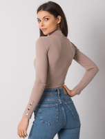 Ciemnobeżowa bluzka z wycięciem Attale 