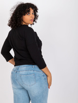 Czarna bluzka plus size na co dzień z bawełny Rosie 