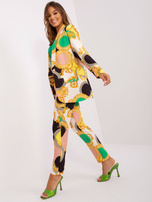 Hurt Czarno-beżowa damska marynarka z printem 