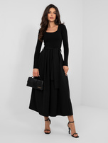 Czarna elegancka spódnica z wszytym paskiem