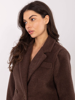 Brązowy krótki płaszcz typu boucle RUE PARIS