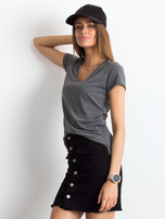 Ciemnoszary melanżowy t-shirt Square