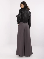 Grafitowe garniturowe spodnie z wysokim stanem