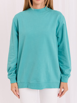 Türkisfarbener Basic-Oversize-Sweatshirt.