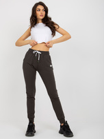 Hurt Khaki bawełniane spodnie dresowe z naszywką