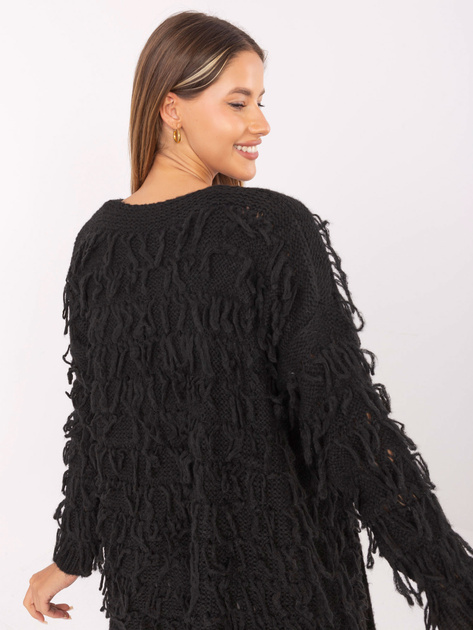 Czarny damski kardigan w stylu boho RUE PARIS