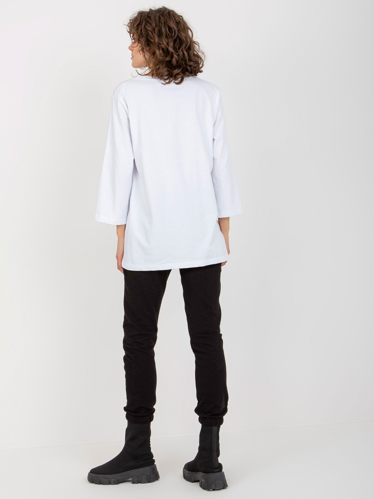 Czarny trzyczęściowy komplet casualowy z bluzką oversize