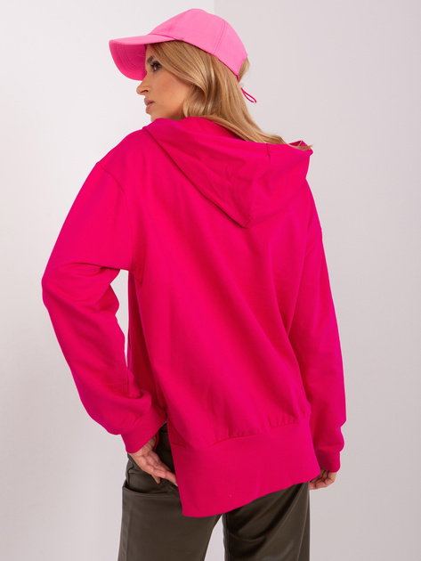 Hurt Fuksjowa luźna bluza rozpinana z kapturem