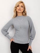 RUE PARIS Szara bluzka w prążki Lauren