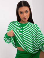 Hurt Zielono-biały damski komplet casualowy z kolarkami