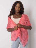 Koralowo-granatowa chusta w groszki