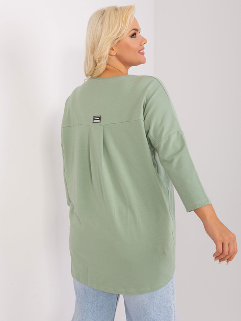 Hurtownia Pistacjowa bluzka plus size z bawełny