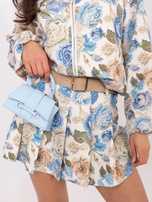 Niebieskie spódnico-szorty z plisowaniem