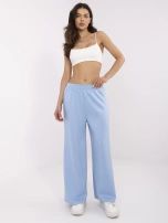 Jasnoniebieskie spodnie basic z szeroką nogawką