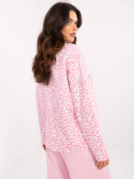 Hurt Różowo-biała damska bluza oversize w cętki