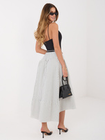 Ecru letnia spódnica w kratkę