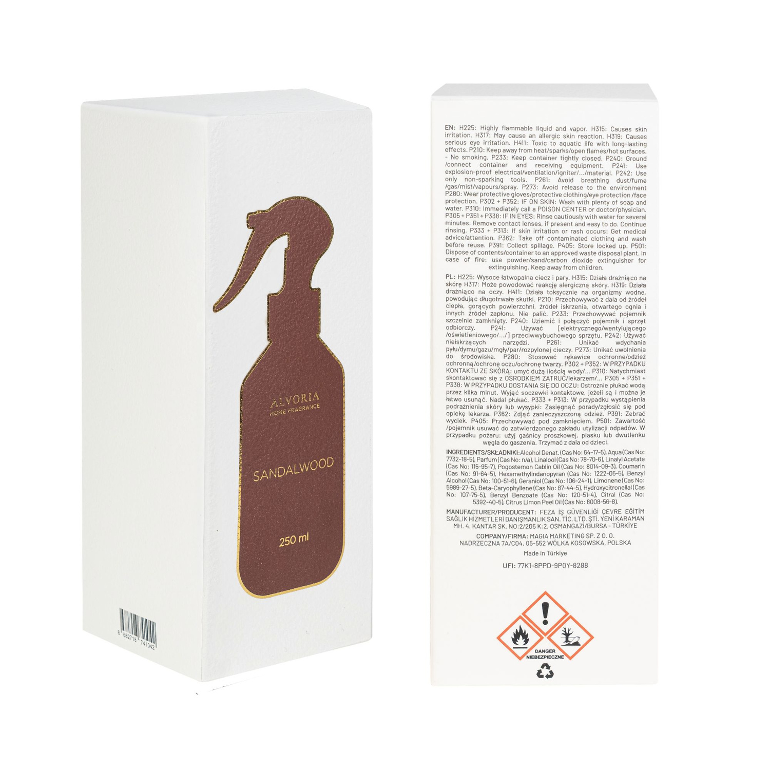 Santalové dřevo - Sprej do domu Alvoria 250ml
