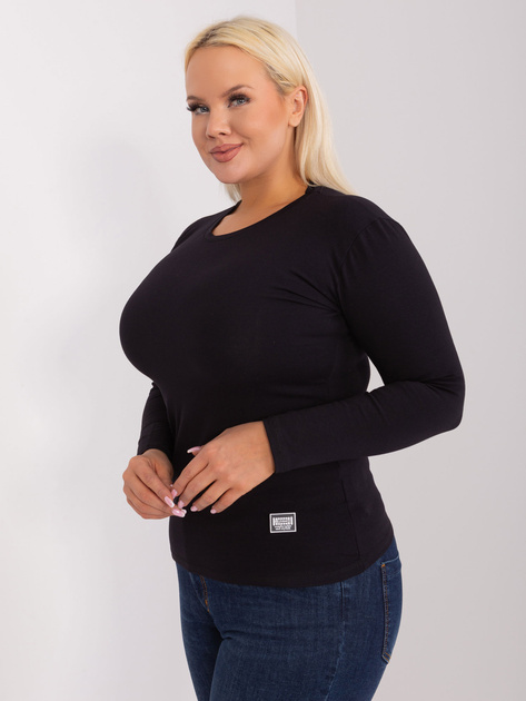 Hurt Czarna bluzka plus size z długim rękawem