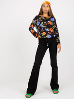 Hurt Ciemnogranatowa bluzka z nadrukiem bawełniana RUE PARIS 