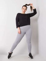 Szare melanżowe legginsy z bawełny plus size Phoebe
