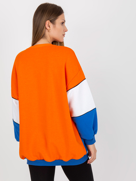 Pomarańczowo-niebieska dresowa bluza basic oversize RUE PARIS