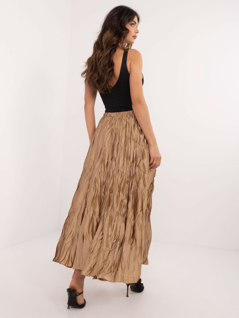 Hurt Camelowa elegancka spódnica z gniecionej tkaniny