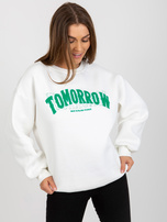 Hurtownia Ecru damska bluza bez kaptura z napisami 