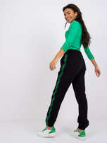 Czarne spodnie dresowe z lampasami Sabrina RUE PARIS 