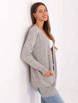 Grauer Cardigan mit Modalanteil.