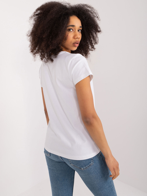 Hurt Biały damski t-shirt z nadrukiem BASIC FEEL GOOD