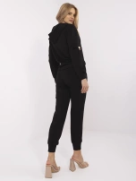 Czarny dwuczęściowy komplet z dodatkiem wiskozy