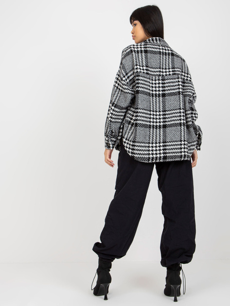 Hurt Czarno-biała ciepła koszula wierzchnia w pepitkę