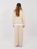 Beżowa damska bluza oversize z naszywką RUE PARIS