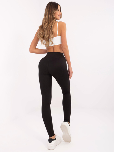 Hurt Czarne sportowe legginsy basic z wysokim stanem