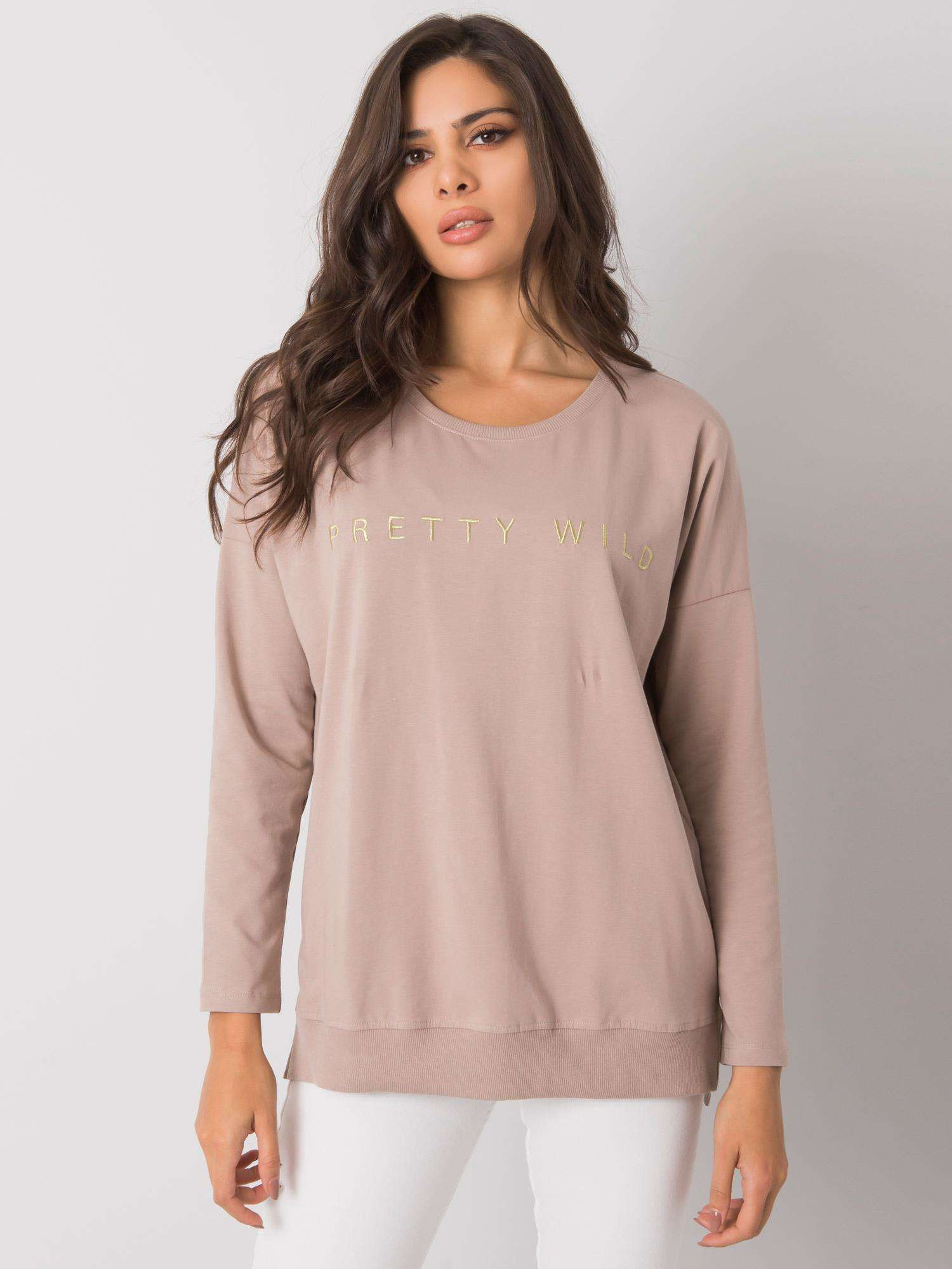 Dark beige women's cotton blouse Dover RUE PARIS