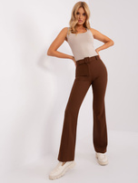 Hurt Ciemnobrązowy elegancki komplet damski z kamizelką