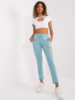 Hurtownia Pistacjowe spodnie dresowe z kieszeniami