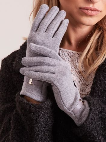 Graue elegante Handschuhe.