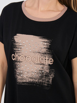 Czarna casualowa bluzka z cekinami