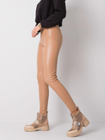 Jasnobrązowe legginsy ze skóry ekologicznej Briana RUE PARIS