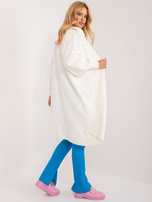 Hurt Ecru dzianinowy kardigan damski bez zapięcia