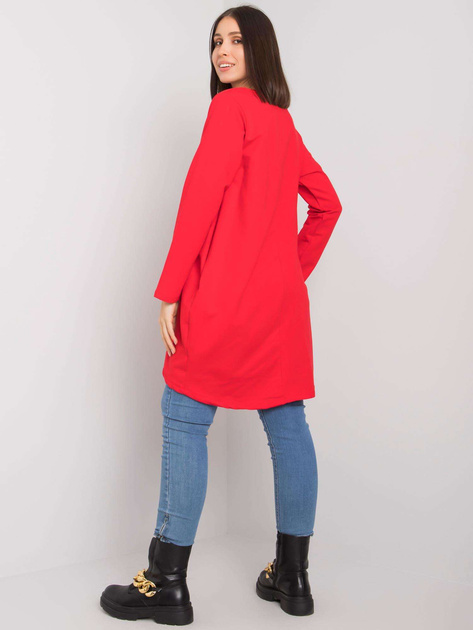 Czerwona tunika plus size z kieszeniami Alexiah